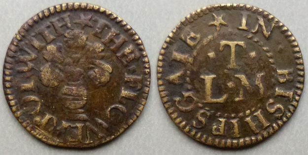 Bishopsgate Within, L T (M) THE FLOWER POT farthing Bishopsgate Within, L T (M) THE FLOWER POT farthing